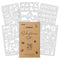 int!rend Schablonen Set - 26 Schablonen zum Zeichnen - Buchstaben Motive Schriftzüge und Sprüche Schablone für Sammelalben, Photoalben, Geschenkalben und mehr